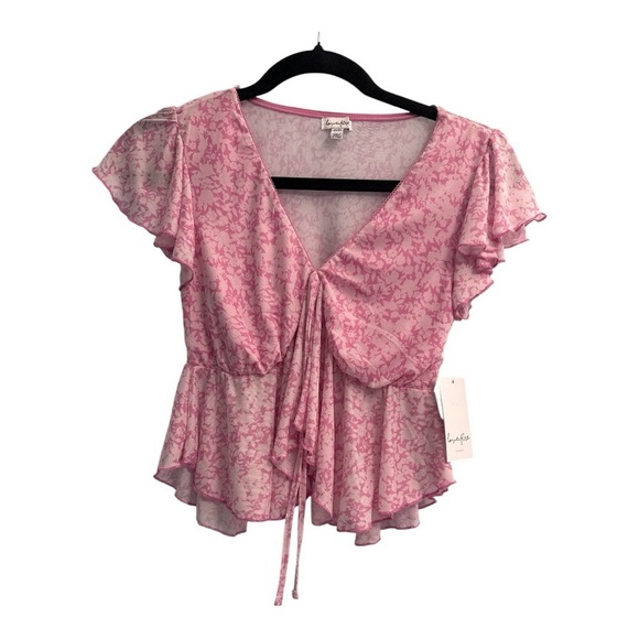 love, Fire Tops - love, Fire Pink Floral Blouse